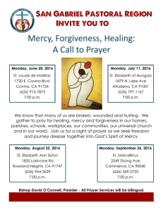 Mercy, Forgiveness, Healing: A Call to Prayer