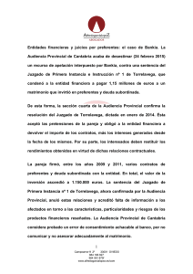 1 Entidades financieras y juicios por preferentes: el caso de Bankia
