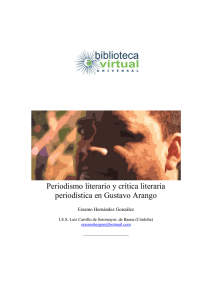 Periodismo literario y crítica literaria periodística en Gustavo Arango