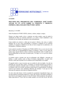 discurso del presidente del gobierno, josé maría aznar, en un acto