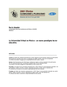 Rocío Amador La Universidad Virtual en México : un nuevo