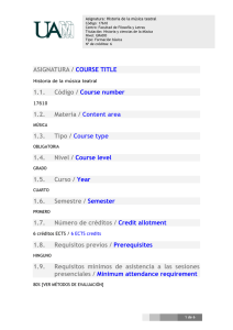 ASIGNATURA / COURSE TITLE 1.1. Código / Course number 1.2