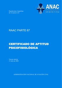 raac parte 67 certificado de aptitud psicofisiológica