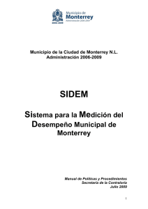 Sistema para la Medición del Desempeño Municipal de Monterrey