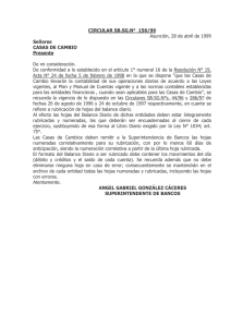 (CIRCULAR SB SG Nº 156 F. 28.04.99)