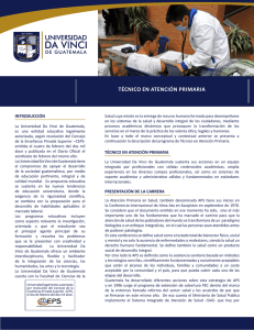 Tecnico en Atención Primaria - Universidad Da Vinci de Guatemala