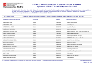 ANEXO I : Relación provisional de alumnos a los que se adjudica