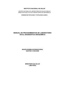 manual de procedimientos de laboratorio en el diagnostico bioquimico