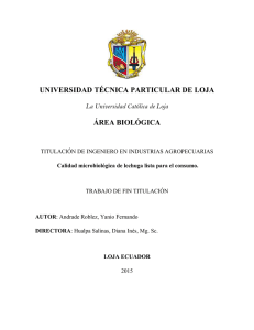 UNIVERSIDAD TÉCNICA PARTICULAR DE LOJA ÁREA BIOLÓGICA