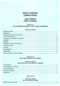 íNDICE GENERAL CÓDIGO PENAL LIBROPRIMERO