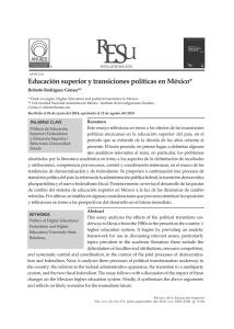 Educación superior y transiciones políticas en México, Revista de la