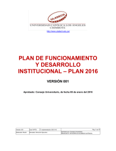 plan de funcionamiento y desarrollo institucional 2016
