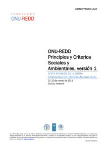 ONU-REDD Principios y Criterios Sociales y Ambientales, versión 1