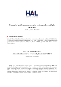 Memoria histórica, democracia y desarrollo en Chile 1973-2003