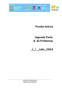 Prueba teórica Segunda Parte: R. de Problemas _1_/__Julio_/2014