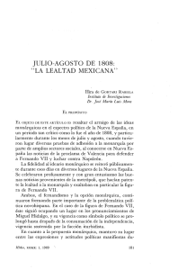 julio-agosto de 1808: la lealtad mexicana