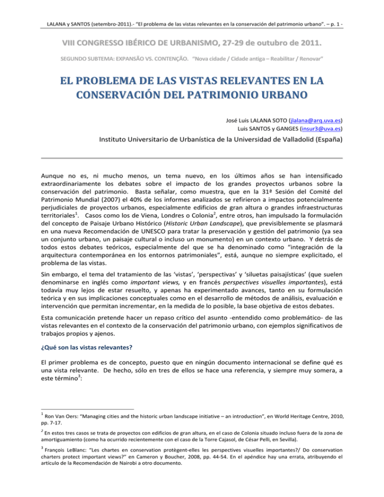El Problema De Las Vistas Relevantes En La Conservaci n Del