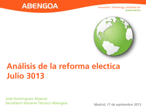 Análisis de la reforma eléctrica. Julio 2013