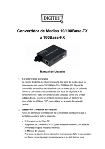 Convertidor de Medios 10/100Base-TX a 100Base