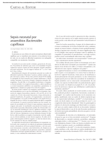 Sepsis neonatal por anaerobios Bacteroides capillosus