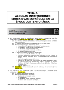tema 6. algunas instituciones educativas españolas en la época