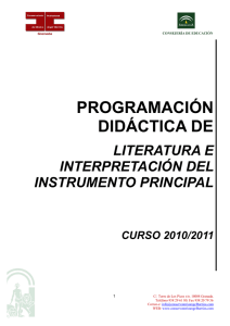 programación didáctica de - literatura-interpretacion