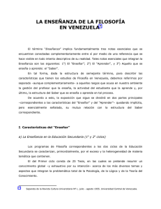la enseñanza de la filosofía en venezuela