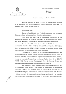 Res 3 753 19 10 2006 - Ministerio de Trabajo, Empleo y Seguridad