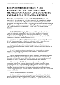 reconocimiento p&uacute;blico a los estudiantes que obtuvieron los
