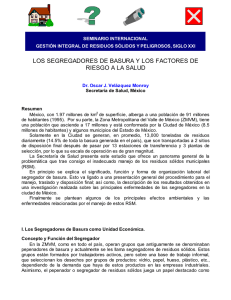 los segregadores de basura y los factores de riesgo a la