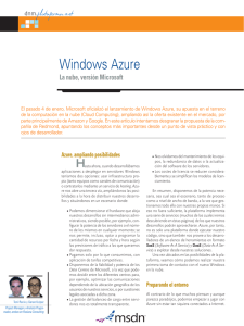 Windows Azure. La nube, versión Microsoft
