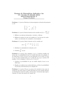 Modelo 2013 enunciados - Matemáticas con Derive