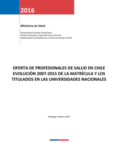 oferta de profesionales de salud en chile evolución 2007