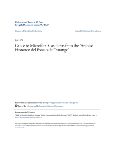 Guide to Microfilm: Casilleros from the