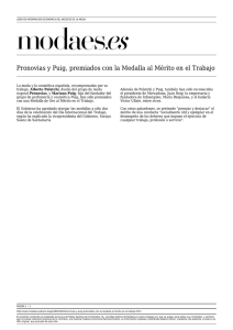 Pronovias y Puig, premiados con la Medalla al Mérito en el Trabajo