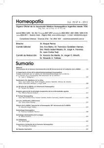 Homeopatía Sumario - Asociación Médica Homeopática Argentina