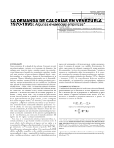 LA DEMANDA DE CALORÍAS EN VENEZUELA 1970