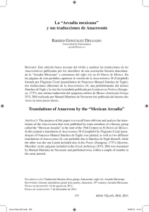 La “Arcadia mexicana” y sus traducciones de Anacreonte