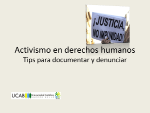 Activismo en derechos humanos Tips para documentar y denunciar