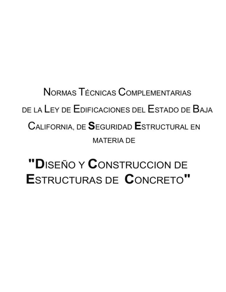 Normas Técnicas Complementarias Para Diseño Y Construcción De