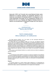 Instrucción 1/2014, de 10 de abril, de la Junta Electoral Central