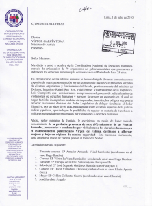 Carta CNDDHH al MINJUS denunciando privilegio a