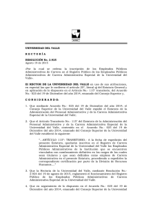 RESOLUCIÓN No. 2.925 - Universidad del Valle