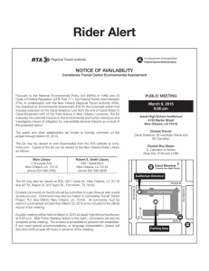 Rider Alert - the New Orleans Regional Transit Authority