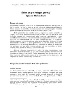 Ética en psicología (1980) - Teoría y Crítica de la Psicología