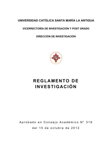 Reglamento de Investigación - Universidad Católica Santa María La