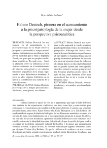 Helene Deutsch, pionera en el acercamiento a la psico (pato) logía