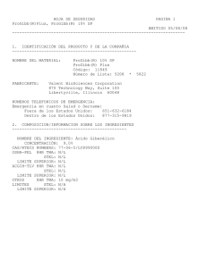 HOJA DE SEGURIDAD PAGINA 1 ProGibb(R)Plus, ProGibb(R) 10