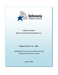 Minuta UER N° 01 - 2009 - Defensoría Penal Pública. Centro de