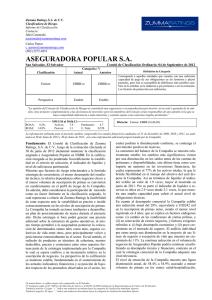 Aseguradora Popular - Zumma Ratings, SA de CV Clasificadora de